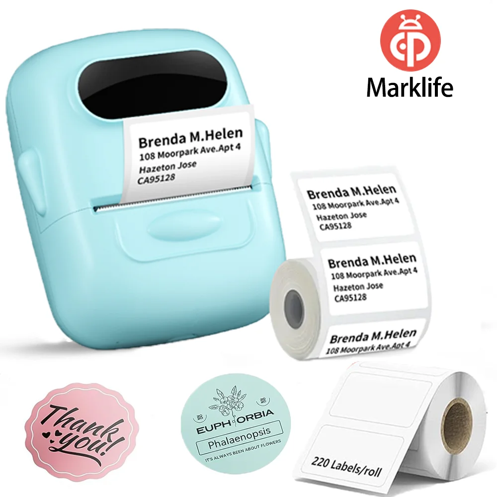 Marklife Thermal Label Printer P50 Mini Protable Bluetooth Sticker Printer For Home Office Kitchen To Gift/Diy Creative/Marking
