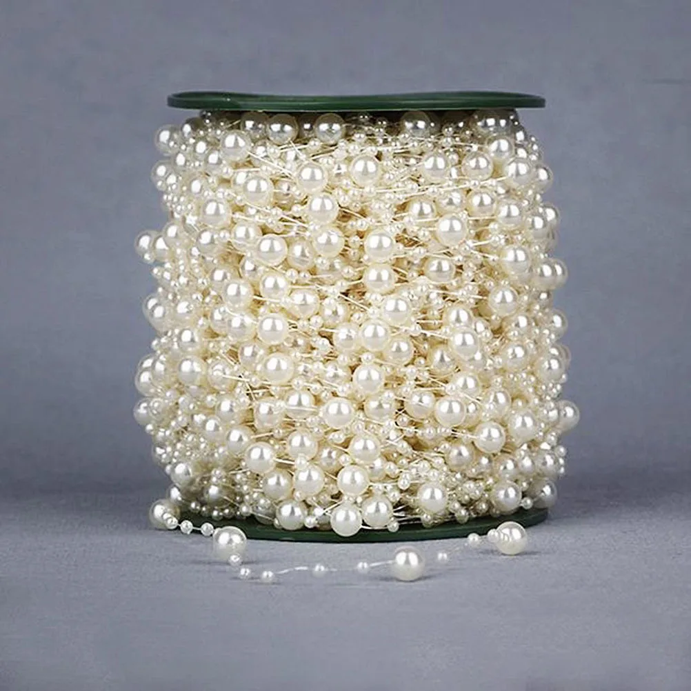 

Roll 75m Beaded Chain Pearl Beads Faux Pearls Round Beads for DIY Crafts Wedding Home Decoration Accessories Beaded Chain