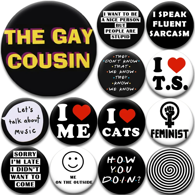 Funny Slogan Pin Set 