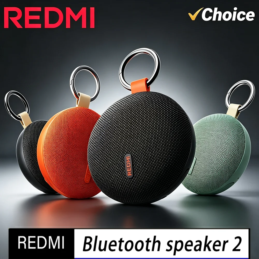 NEW Redmi Bluetooth Speaker 2 Portable IP67 Waterproof TWS Outdoor Speaker 1.5 inch with Removable Metal Buckle microSD Slot -CN