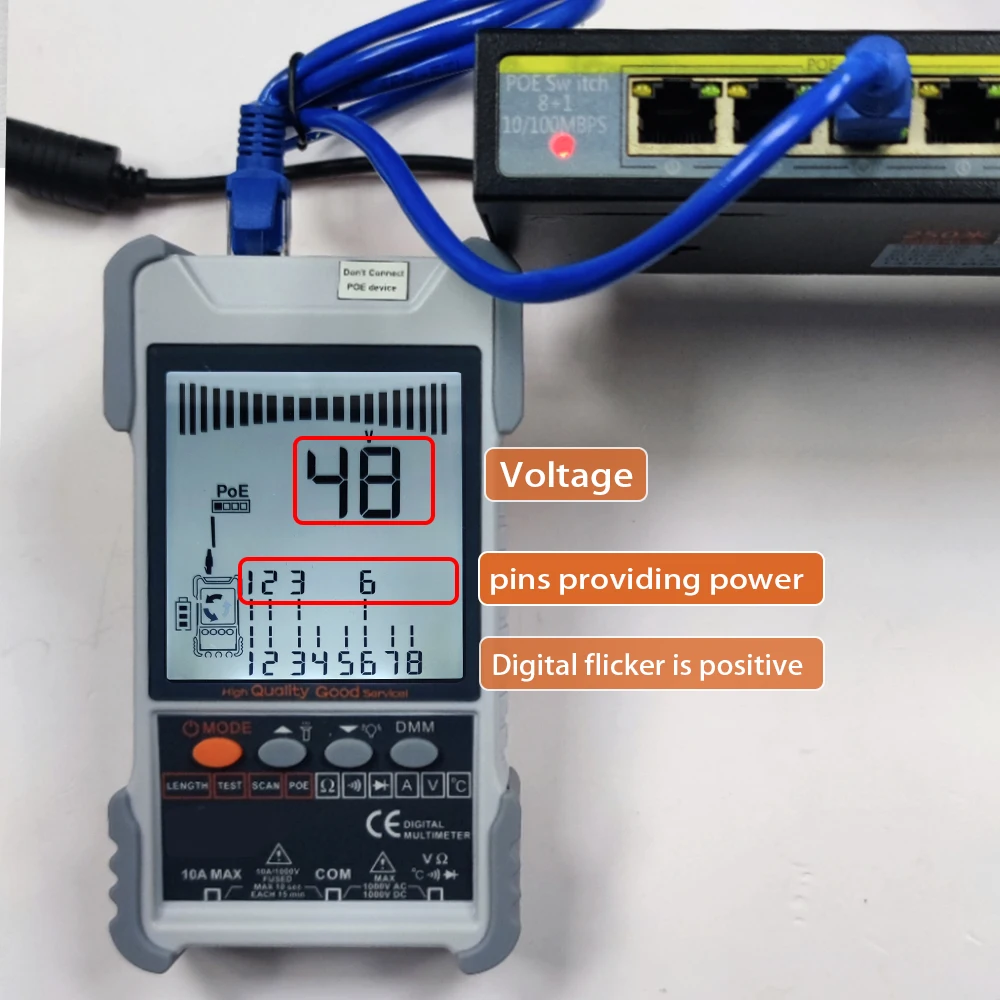 

ET616 ET618 LCD Display Analogs Digital Search POE Test Network Cable Tester Cable Pairing Electrical Instruments Accessories