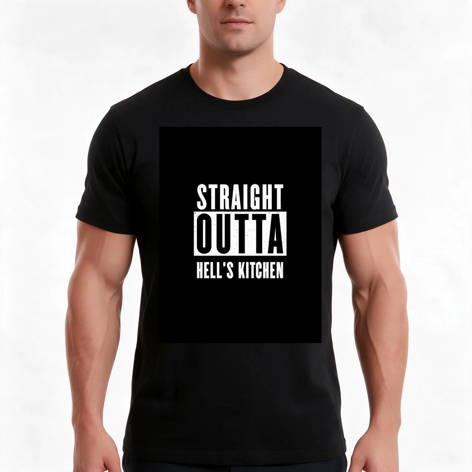 Straight Outta Hell's Kitchen T-Shirt Summer Casual Cotton Tee Oversized Streetwear Tops Vintage Graphic Print 100% Cotton