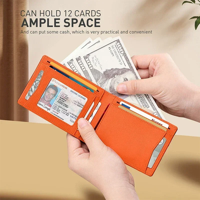 Kohlefaser-Muster Geldbörse für Damen und Herren mit Airtag RFID-Schutz, Bank- und Kreditkartenhalter, Luxuriöse Smart Wallet für Air Tag Tracker – Detail 4