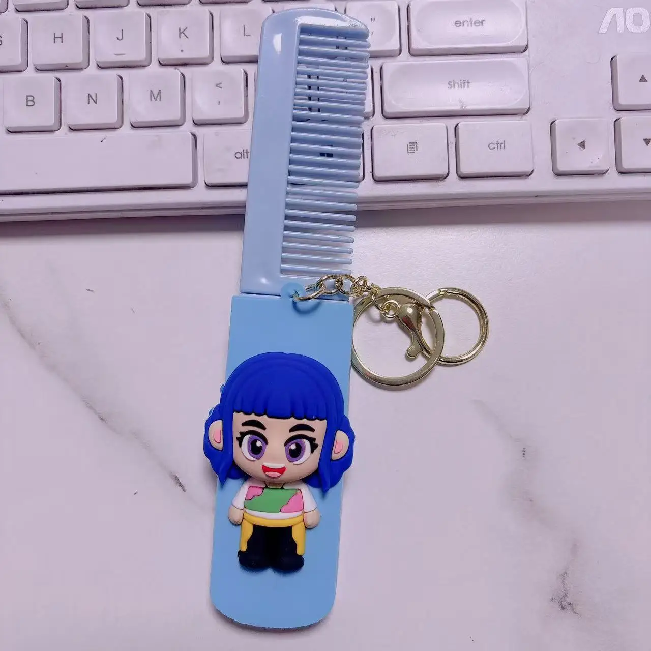 KPOP Witch Hunters Folding Makeup Mirror Keyring Tiger Derpy Multifunctional Fun Bag Charm