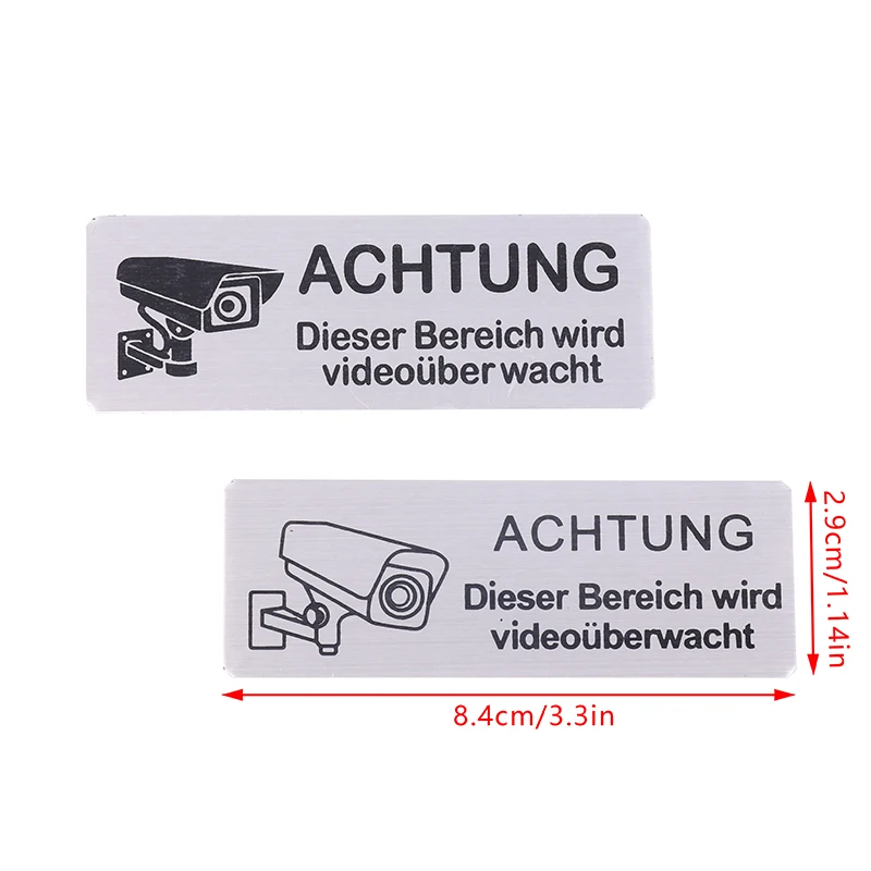 ملصق حائط تحذير للمراقبة بالفيديو ، ملصق معدني ، باب المنزل ، الفناء ، الحديقة ، لوحة الباب ، ملصق الفضاء ، لاصق
