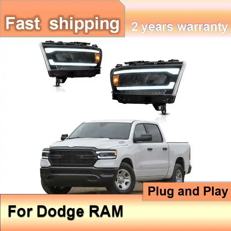 Car Accessories for Dodge Ram Head Light 2019-2021 Ram 1500 Headlights DRL Turn Signal High Beam Projector Lens