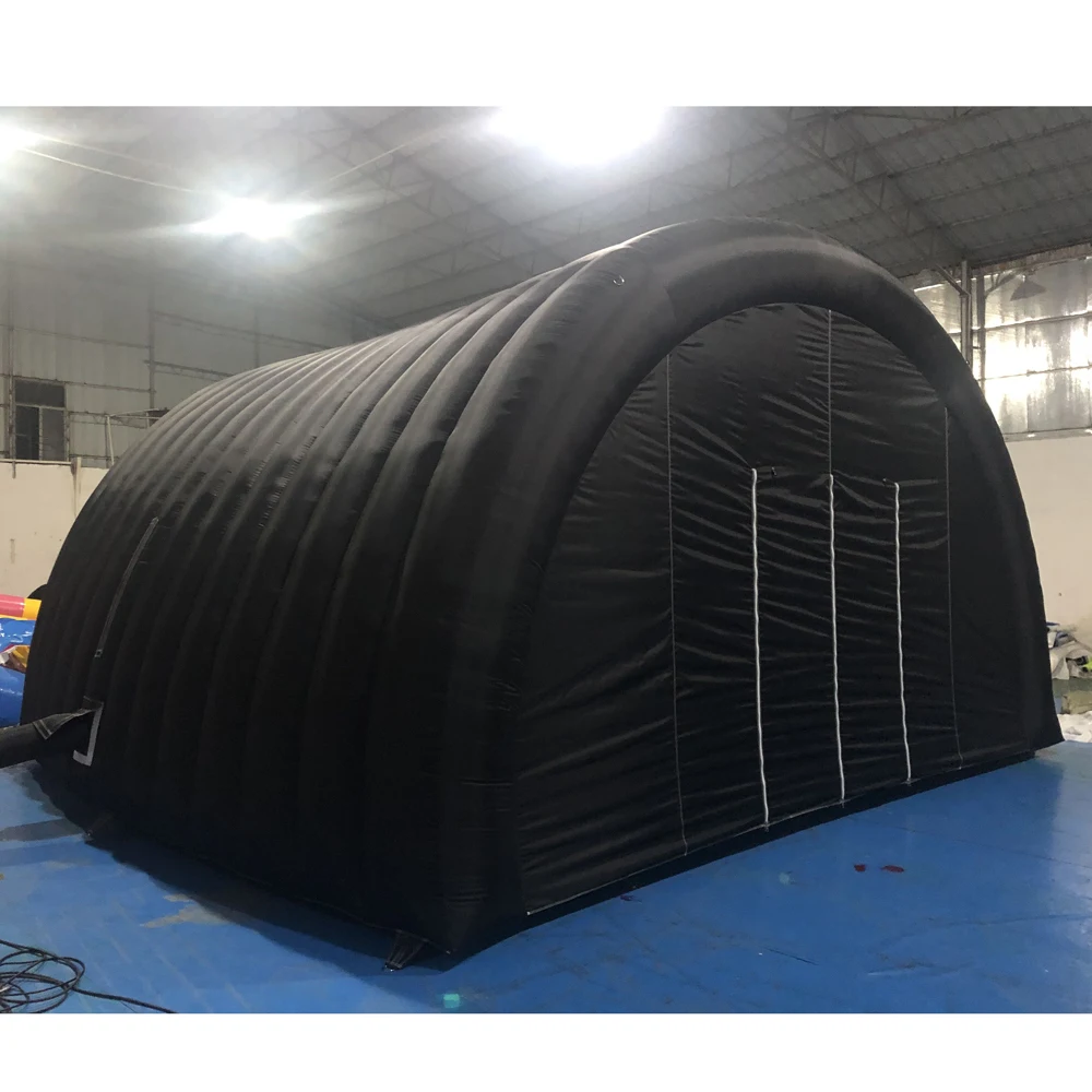 wholesale custom made multifunctional giant black inflatable tunnel tent entrance stage cover marquee canopy for events