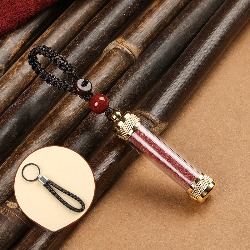 2025-snake-year-vermilion-stone-poer-keychain-amulet-gau-bottle-couple-series-retro-sle-creative-gift-car-key-ring