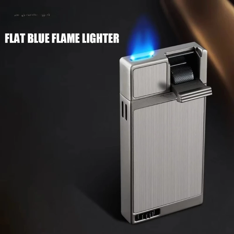 New High Beauty Leverage Press Ignition Windproof Lighter Perspective Window Strong Direct Charge Cigarette Lighter Men's Gift