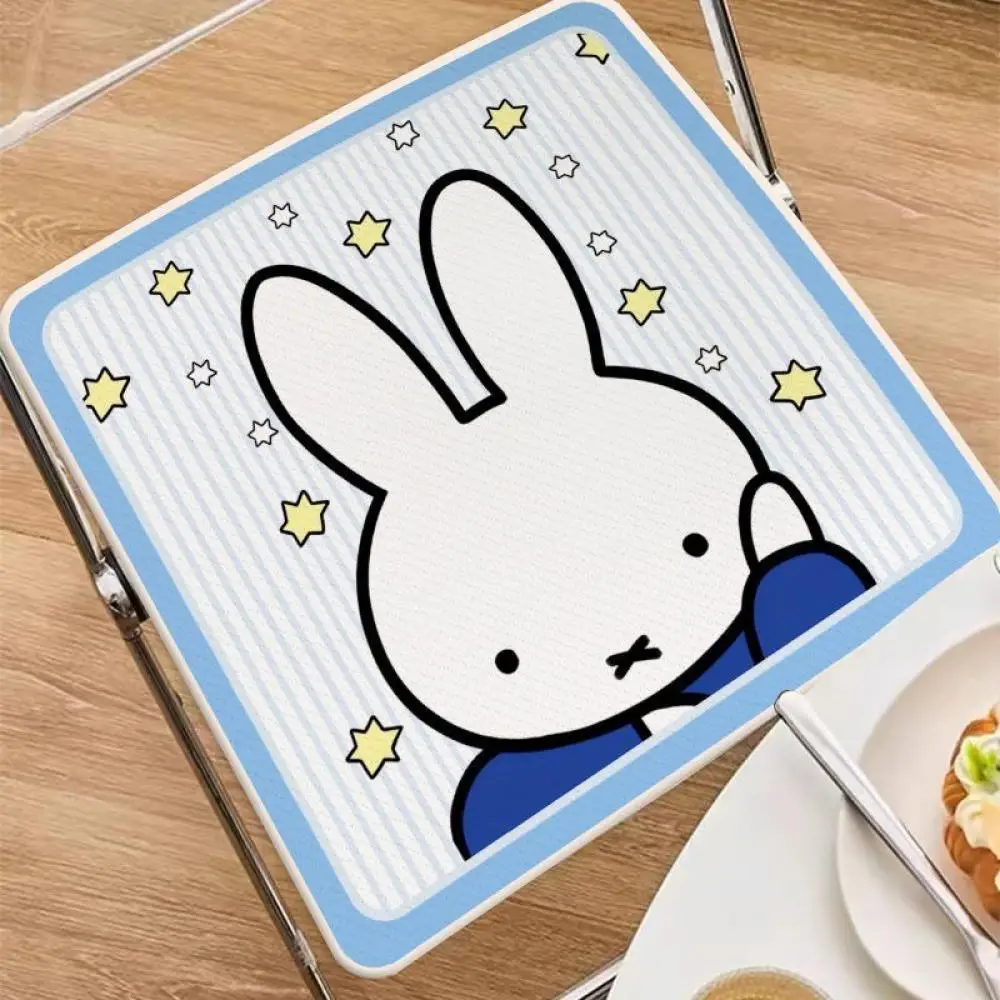 

Miffy Seat Cushion Summer Home Ice Silk Chair Cushion Couple Student Office Dormitory Breathable Cartoon fart Mat Girl Gift