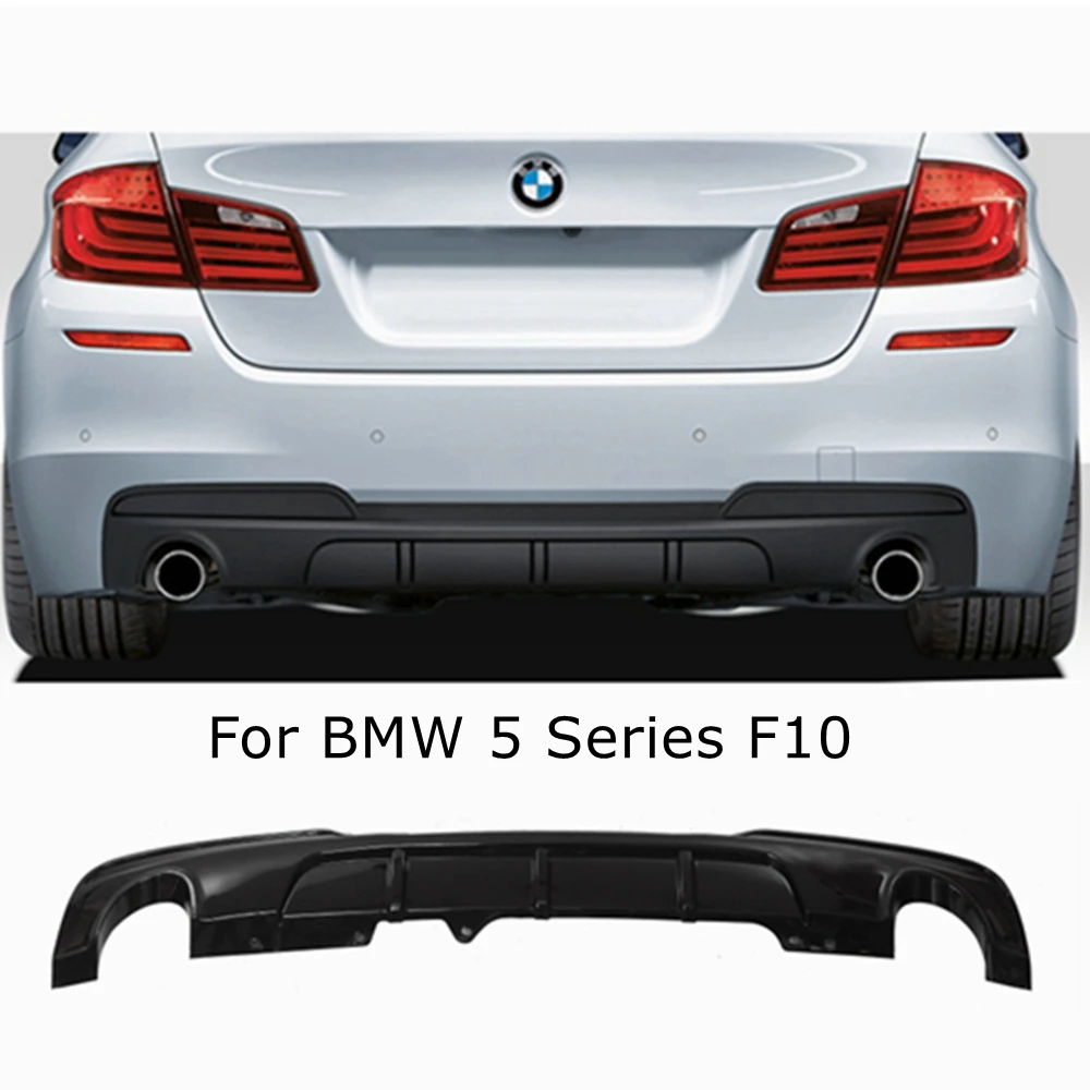 For BMW 5 Series F10 M Sport M5 2011 2012 2013 2014 2015 2016 Glossy black Rear Bumper Lip Diffuser Car Accessories