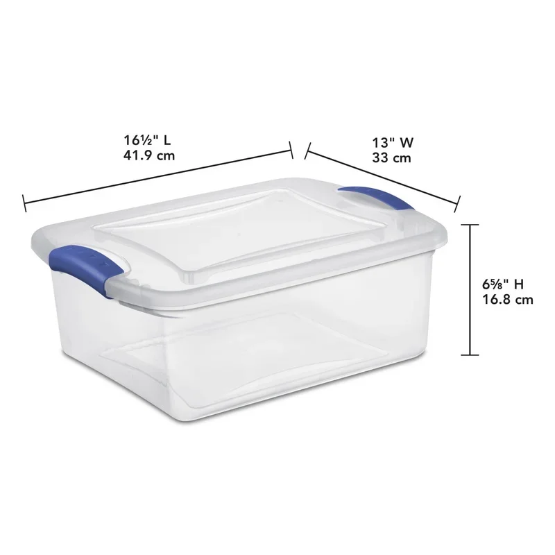 15 Quart durchsichtige Kunststoff-Aufbewahrungsbehälter mit Deckel, stapelbare Rastbehälter, ideal für Kleidung, Schuhe, Basteln, Organisieren, 3er-Pack
