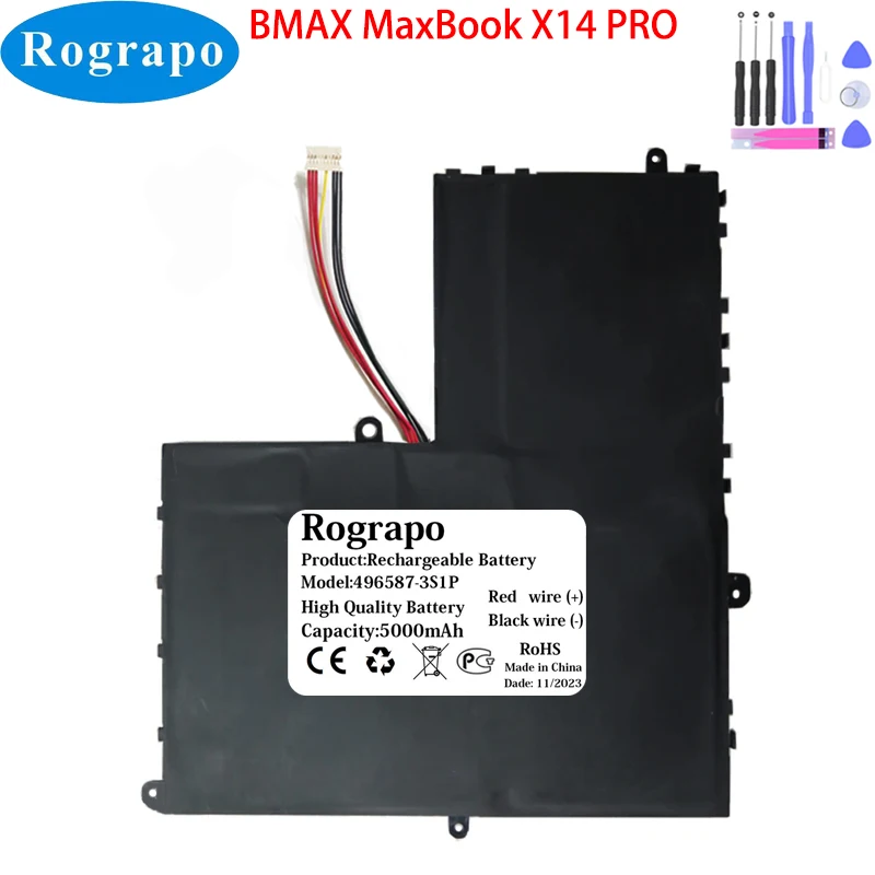 

New 11.4V 5000mAh 496587-3S1P Notebook Laptop Battery For BMAX MaxBook X14 Pro