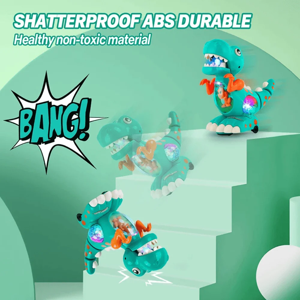 ไดโนเสาร์ไทแรนโนซอรัส เร็กซ์ของเล่นเด็กเพลงคลานของเล่นไฟฟ้าแบบโต้ตอบทางประสาทสัมผัสสำหรับเด็ก, สีสุ่ม