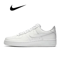 Nike-air force 1 07 tênis esportivos para homens e mulheres, calçados casuais, atletismo, todo branco, f 1 esportes