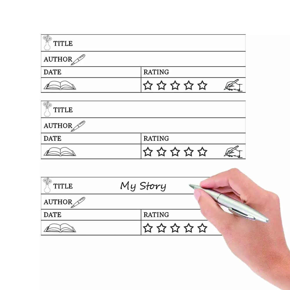 

500 шт., 5-звездочные наклейки-трекеры с рейтингом книги, 1 × 3 дюйма, наклейки для чтения книг