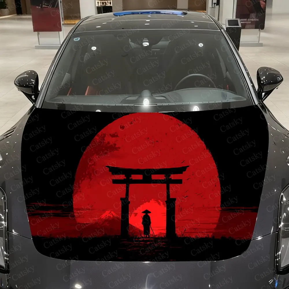 

Виниловая пленка Red Wheel Torii для автомобиля, водонепроницаемая наклейка из ПВХ для капота автомобиля, самоклеящиеся устойчивые к царапинам наклейки