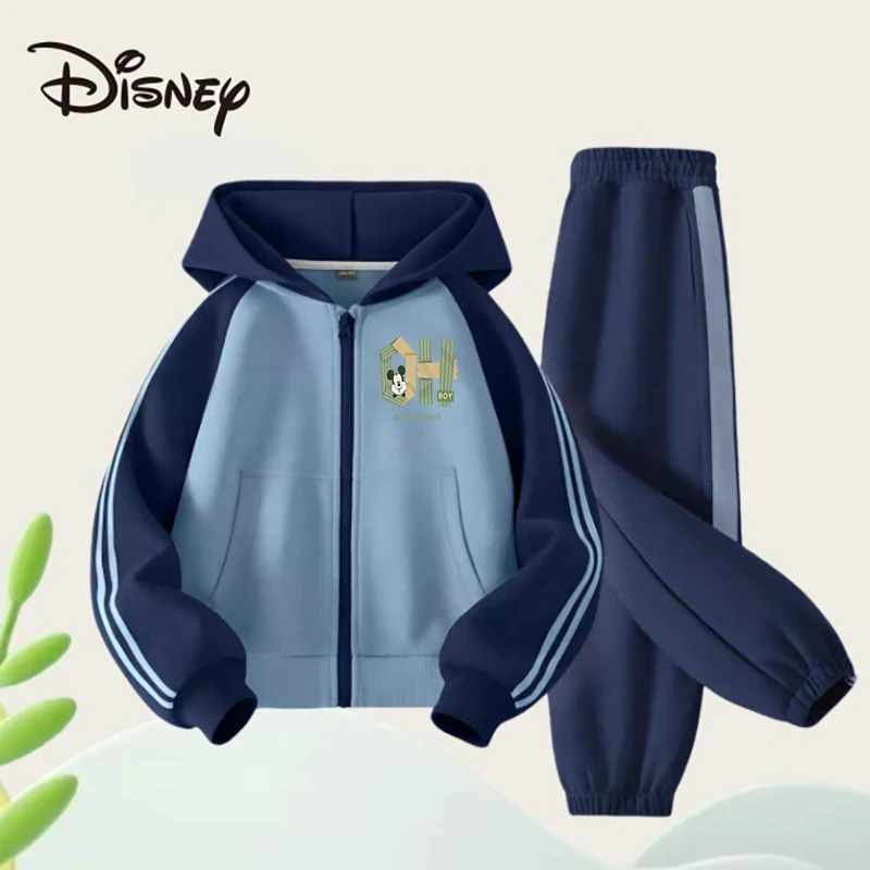 

Детский спортивный костюм Disney, кардиган на молнии с капюшоном, модный повседневный костюм для мальчиков, удобный свитшот для детей на весну и осень