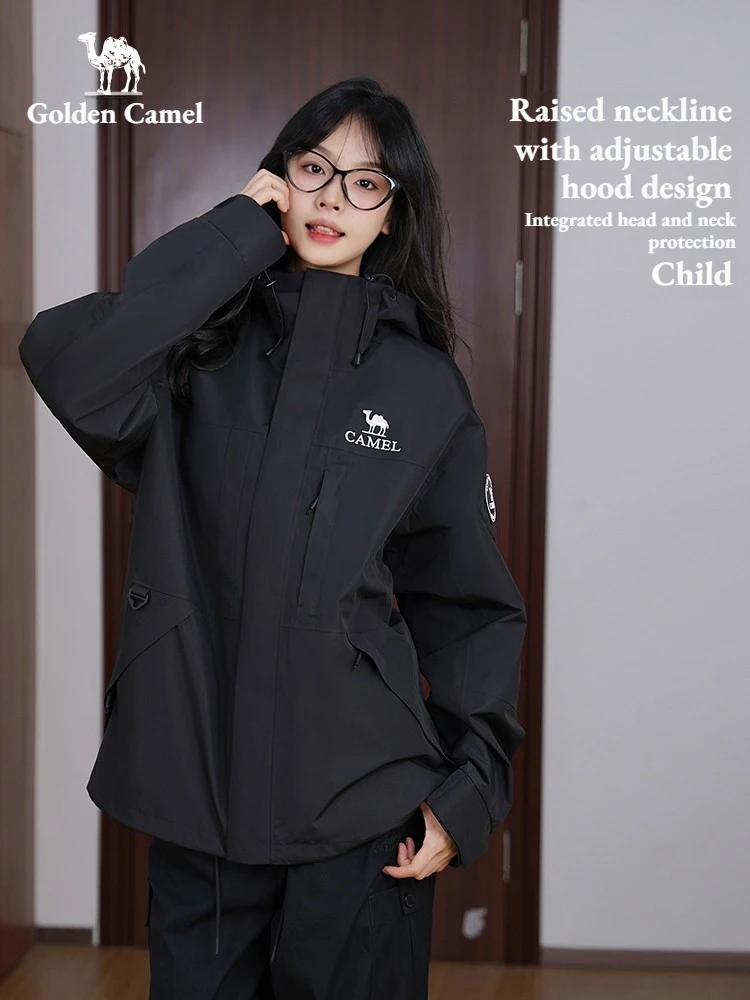 Golden Camel 3-in-1 Fleece Waterproof Jackets Unisex Professional Hiking Camping Climbing Raincoat New Waterproof Casual Jacket