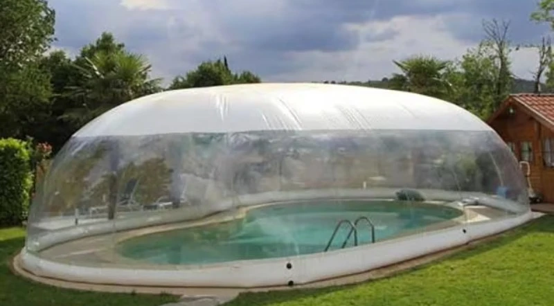 Customized Commercial Grade Pvc Inflatable Transparent Pool Dome , Swimming Pools Clear Cover Tent ,Outdoor Blow up Pool Tent