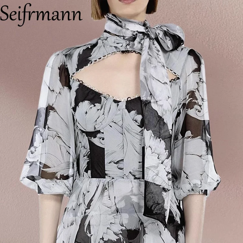 Seifrmann vestido feminino elegante de festa, bolo, verão, meia manga, renda, slim, em camadas, babados, design, vestido de baile