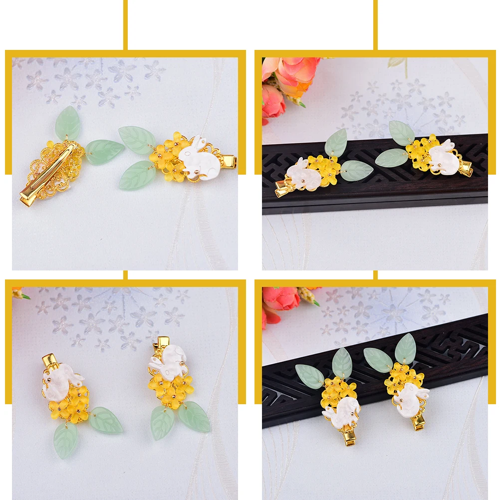 

2 Pcs 's Hairpin Rabbit Clips for Little Accessory Hairpins Acetate Sheet