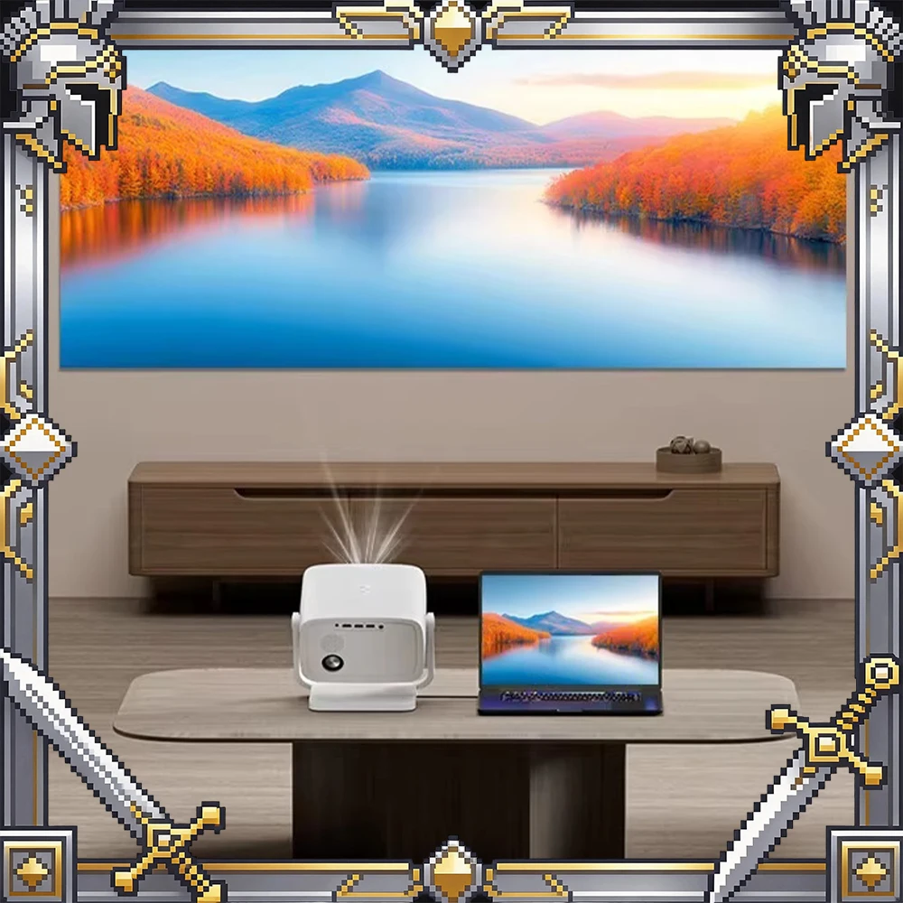 Proyector KONKA C8 1080P 240CVIA Lúmenes de Contraste, Proyectores con Corrección de Cuatro Vías, Soporte de Autoenfoque, Soporte WIFI, Bluetooth, Regalos