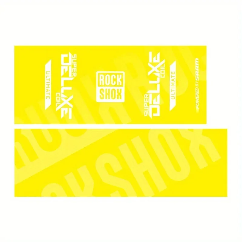 مجموعة من ملصقات ملف rockshox SUPER DELUXE لعام 2021 مع قطعتين من العجلات الأمامية والخلفية، ملصق الصدمات الخلفي للدراجة الجبلية AM DH