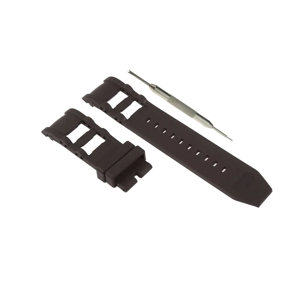 26mm Black Silicone Rubber Watch Strap Band Fits For INVICTA Russian Diver Model W/ Tool