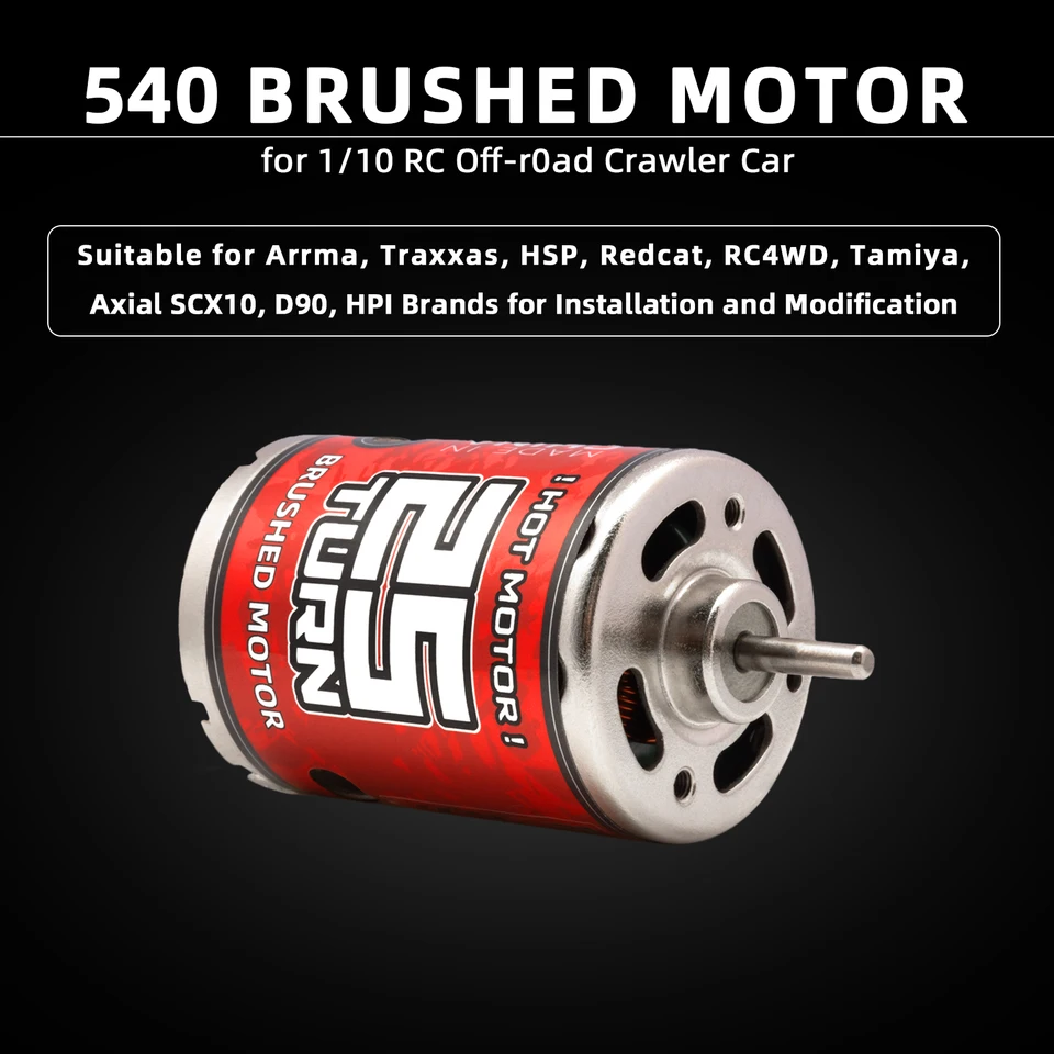 Moteur Brossé 540 avec Dissipateur de Chaleur Efficace, Moteur de Voiture RC Puissant pour Axial SCX10 90046 Mise à Niveau