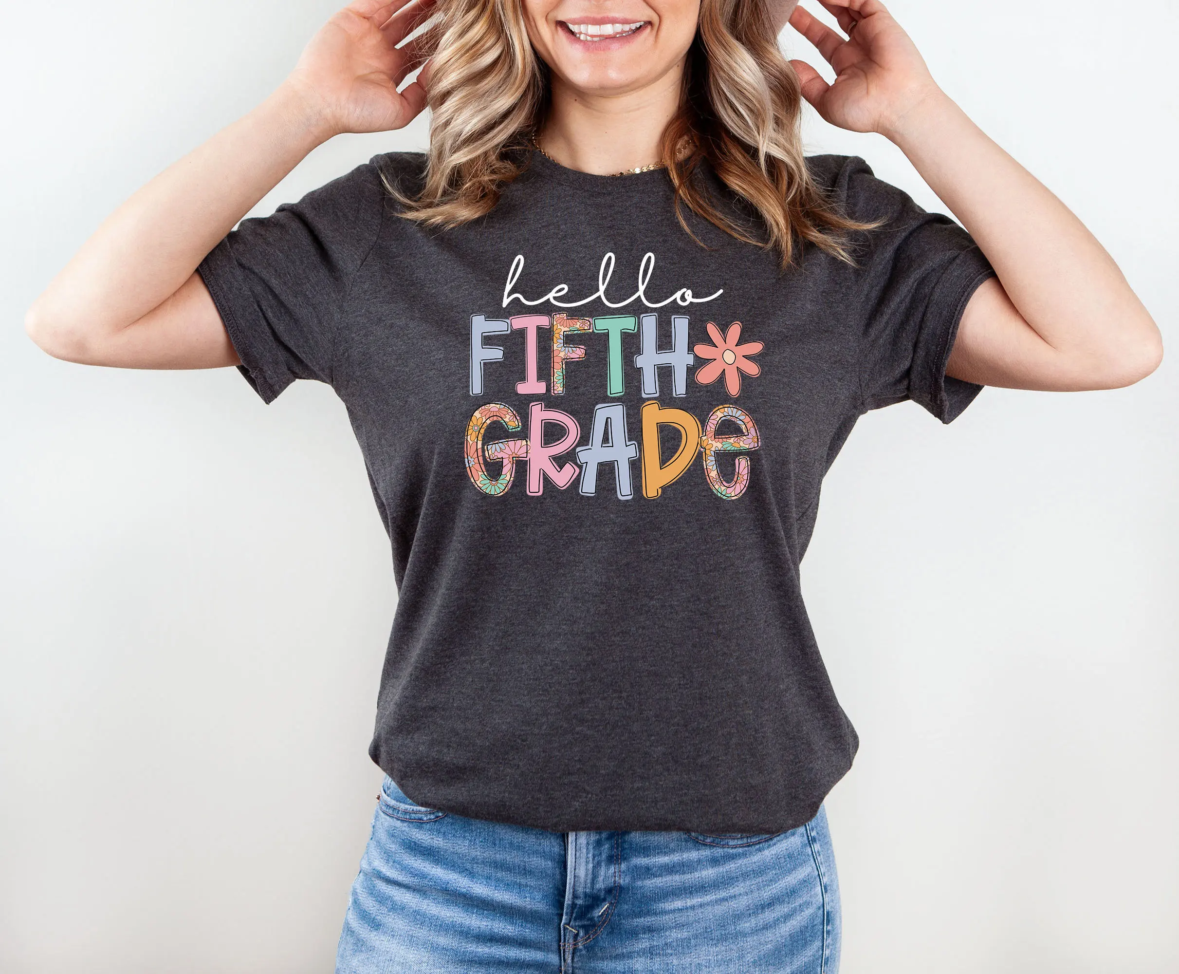 Hello Fifth Grade Teacher T Shirt 5Th Kids Girl