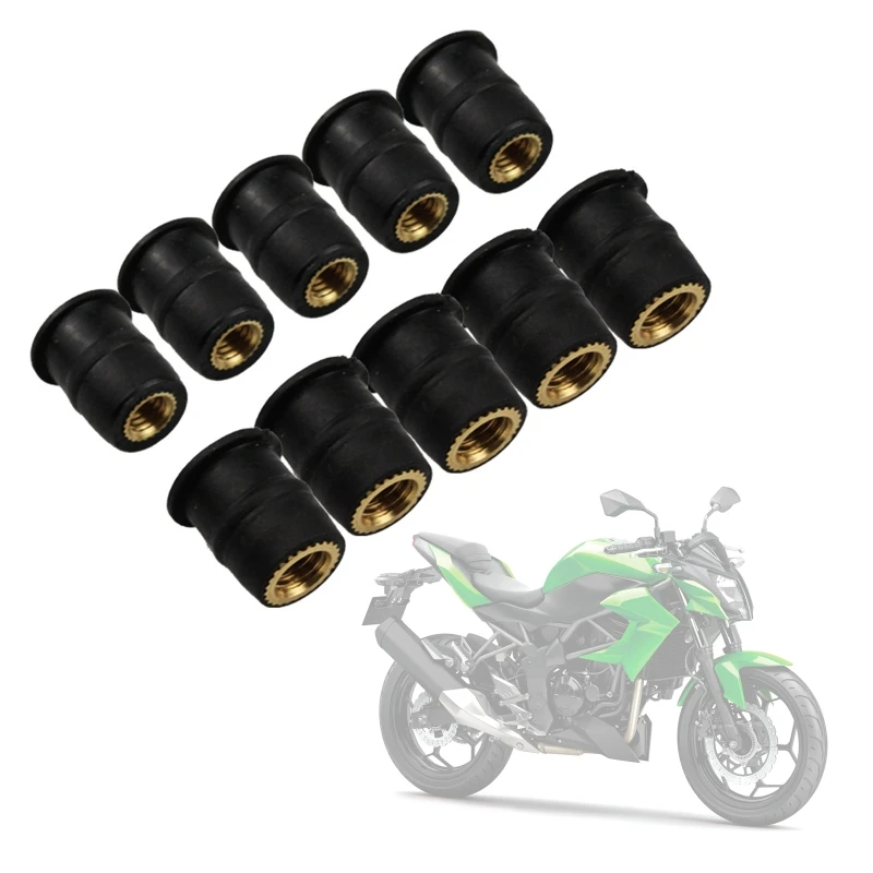 10Pcs Motorcycle Windscreen Windshield Well Nut Screw Kit M4 M5 M6 Windscreen Fairing Mounting Bolts