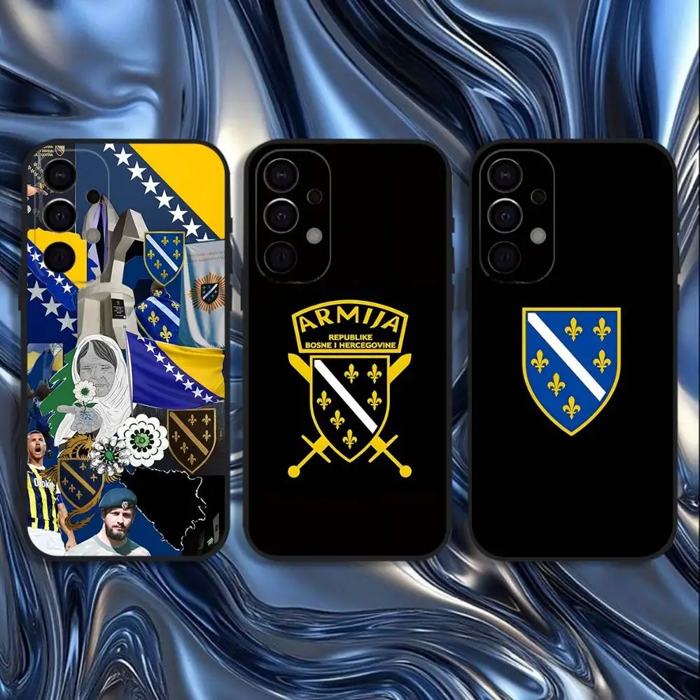 Bosna i Hercegovina Heart Phone Case For Samsung S25,S24,S21,S22,S23,S30,Ultra,S20,Plus,Fe,Lite,5G Black Cover