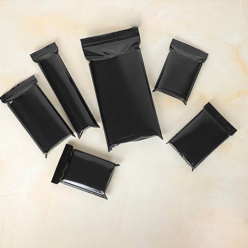 TETP Black Opaque Sealed Ziplock Plastic Bag For Food Jewelry Accessories Gift Light-Proof Dustproof Storage Reclosable