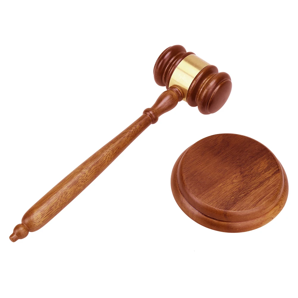 Marteau de juge en bois artisanal, marteau de judication en bois délicat pour les enchères, outil sonore pour avocat et juge