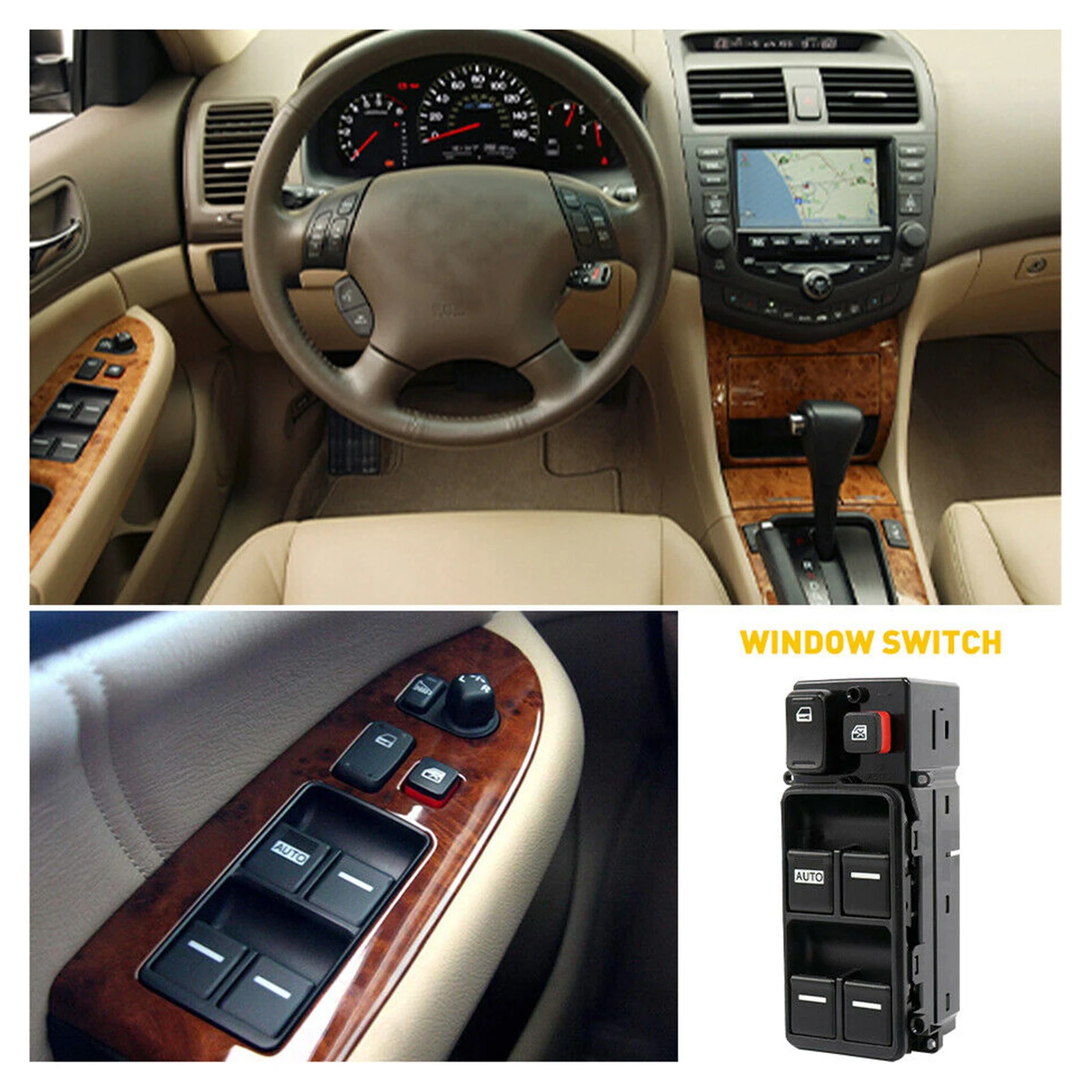 

for Accord for Honda 2003^2007 Master Power Window Power Switch Left Driver Side^-