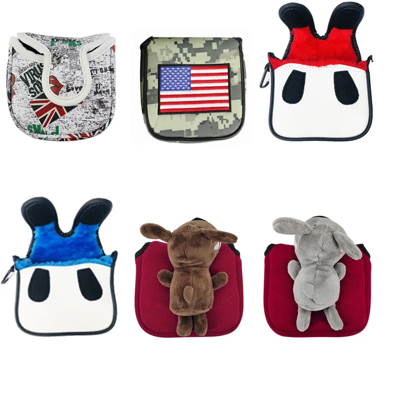 Square Golf Putter Covers US Flag SKU Golf Headcover Synthetic Leather Multi Style Color Club Head Protector Drop Ship