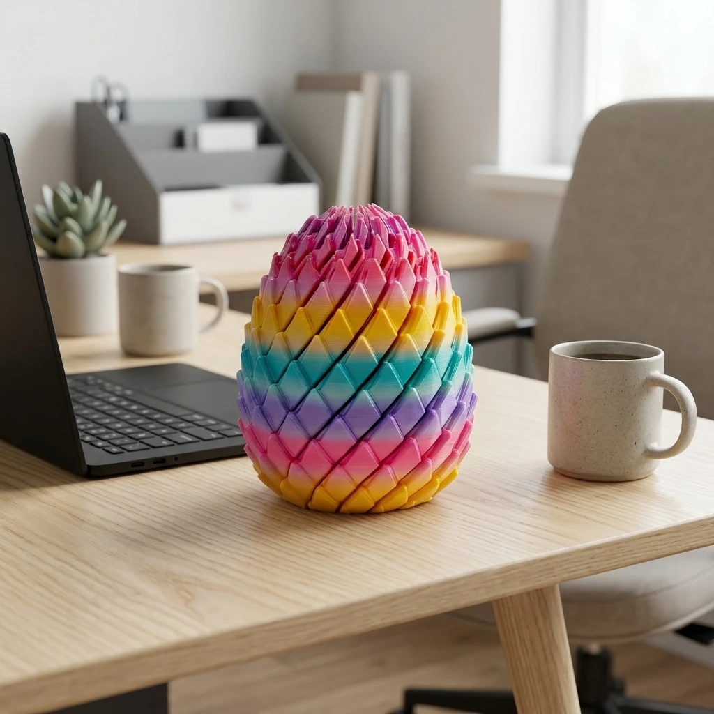 1 Piece Dragon Egg PLA Material for Office Relaxation Stress Relief 3D Printed Transformable Desktop Ornament