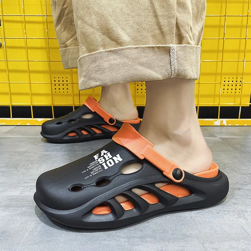 2024 Zomer Nieuwe Eva Slippers Mannen Trend Mode Super Zachte Sport Anti-Slip Deodorant Outdoor Strand Dikke Bodem Plateausandalen