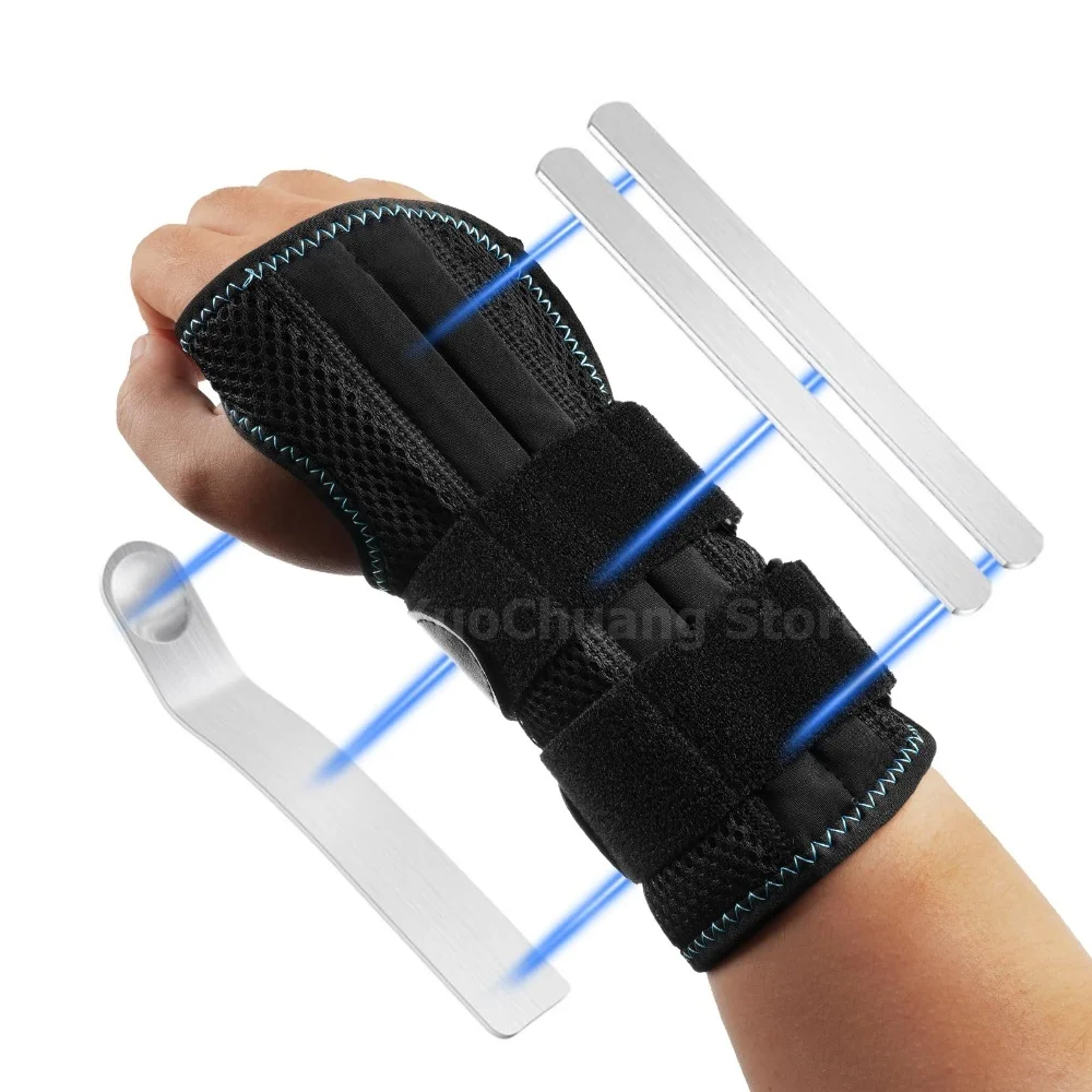 

1PC Wrist Support Brace with 3 Splints, Carpal Tunnel Wrist Support, Left or Right Hand Support Tendonitis Arthritis Pain Relief