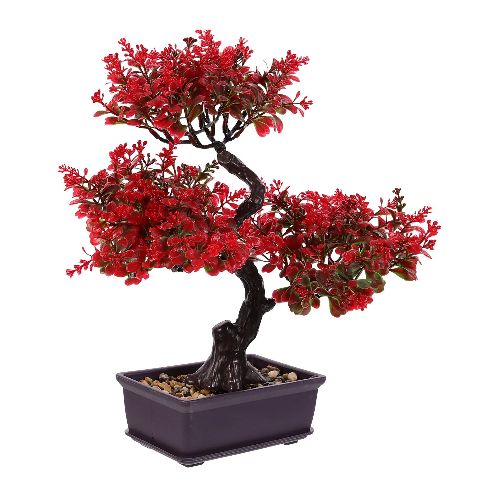 Artificial Bonsai Plastic Potted Plant Simulation Fake Green Plants Desktop Ornaments for Home Garden Office Decoration