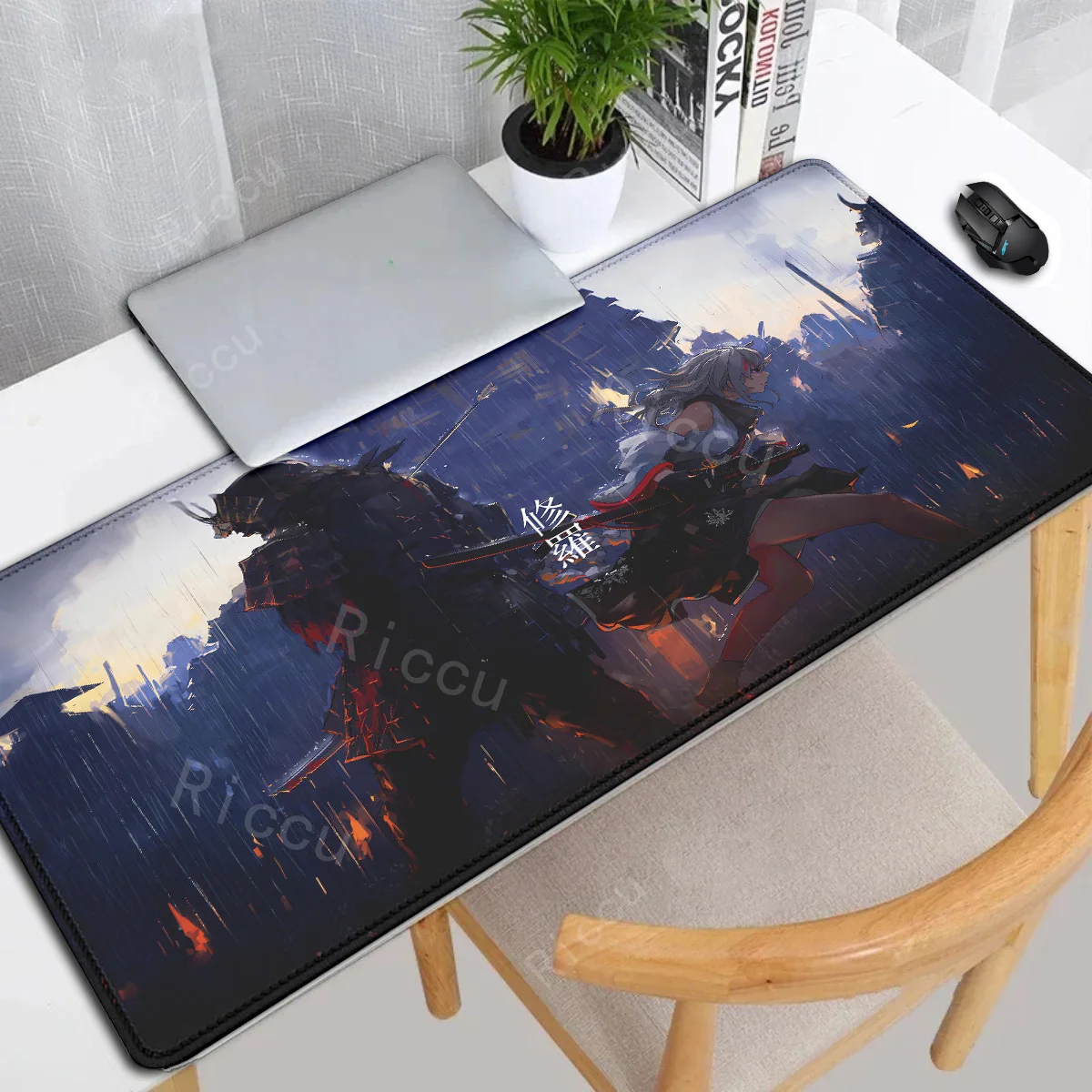 

Samurai Warrior mouse pad non-slip rubber large table computer accessories keyboard pad Anime Game PC carpet teclado mousepad