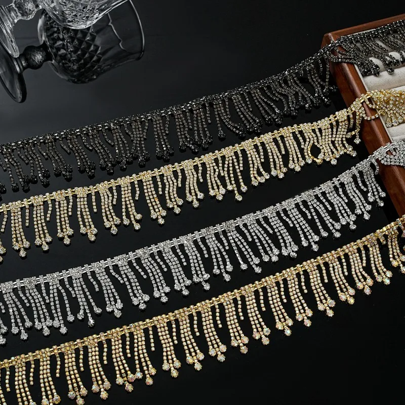 

Rhinestone Tassel Chain, Diamond Chain, Water Droplet Pendant, Crystal Chain, Handmade Clothing Decoration, Shoe Bag Accessories