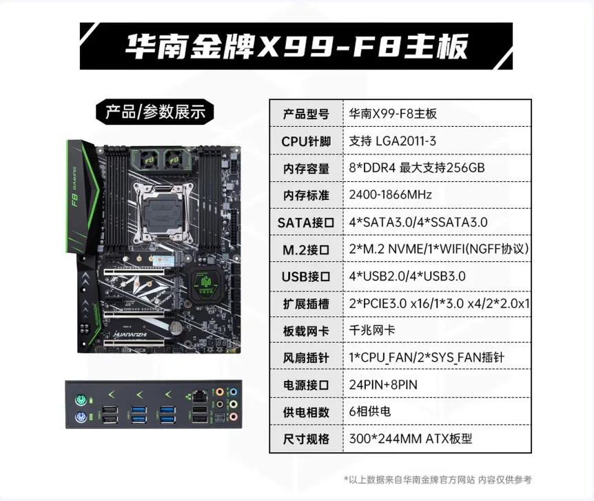 X99 motherboard server desktop computer Xeon e5 2696v4 X99-F8 motherboard