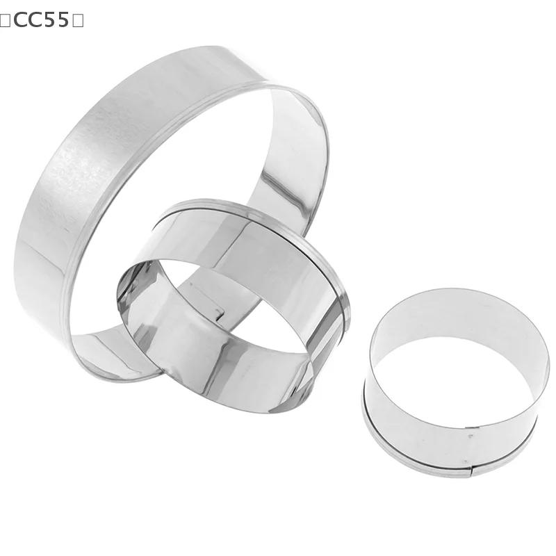 maveraCC55 Organi5 unids/set círculo redondo cortador de galletas de acero inoxidable galleta DIY molde de pastelería para hornear