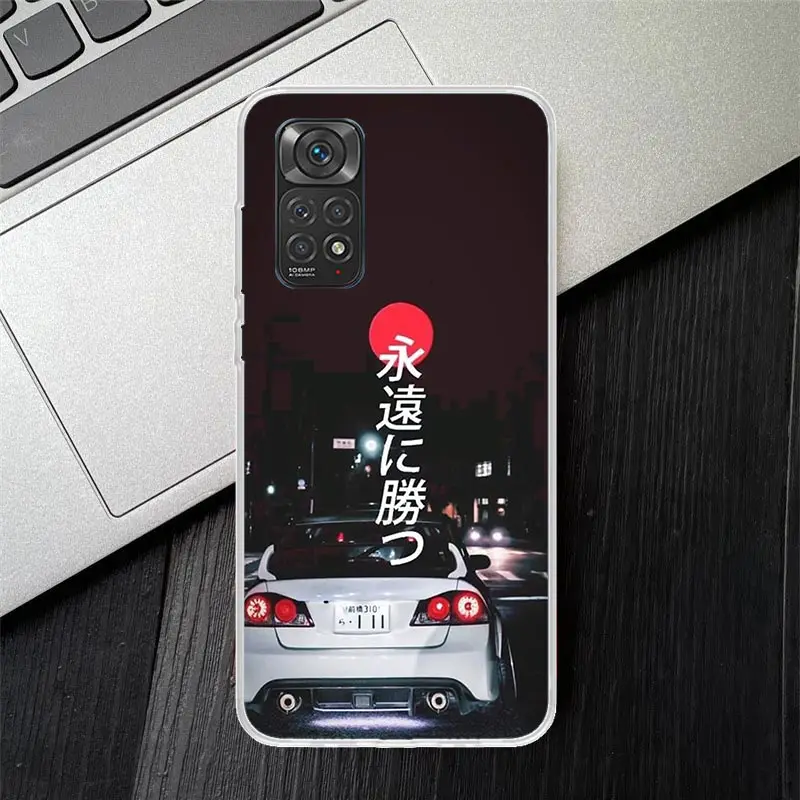 JDM Type R Civic Sport Car Phone Case For Xiaomi Redmi Note 13 12 12S 11 11S 10 10S 11E Pro Plus 11T 9 9S 8 8T 7 5 + Cover Funda