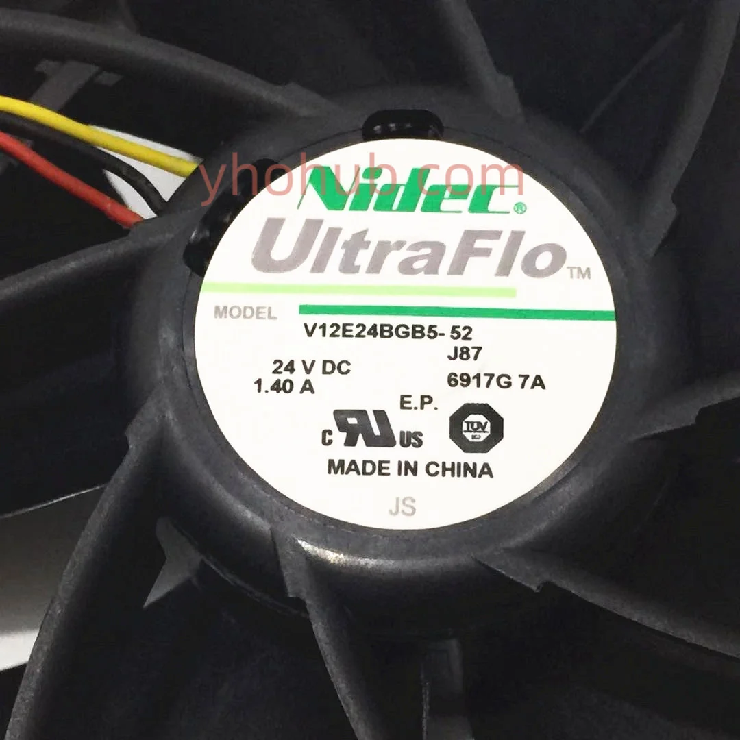 Imagem -03 - Ventilador de Refrigeração do Servidor Nidec3-wire V12e24bgb552 dc 24v 1.40a 120x120x38 mm