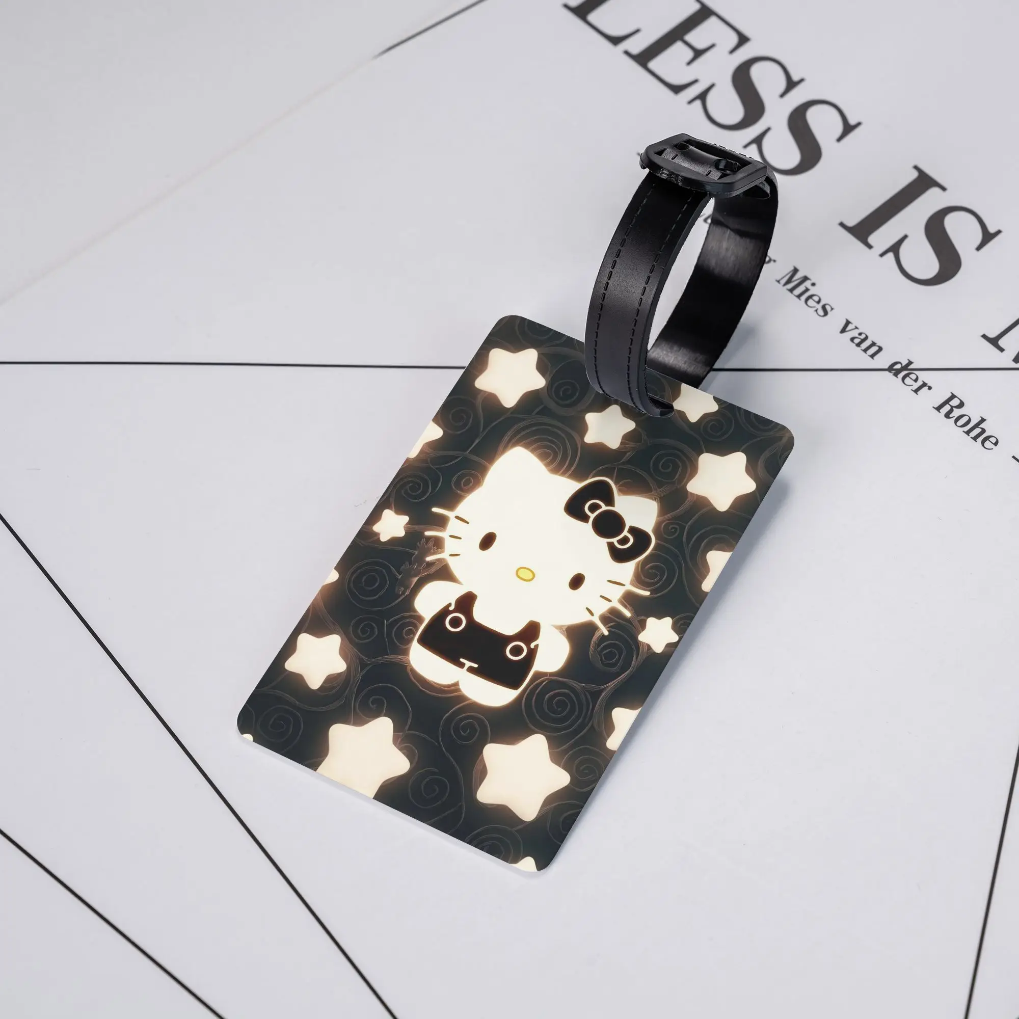 

Hello Kitty Cartoon Kawaii Luggage Tag Silica Gel Travel Accessories Holder Baggage Tag Name ID Address Baggage Name Tags Gift