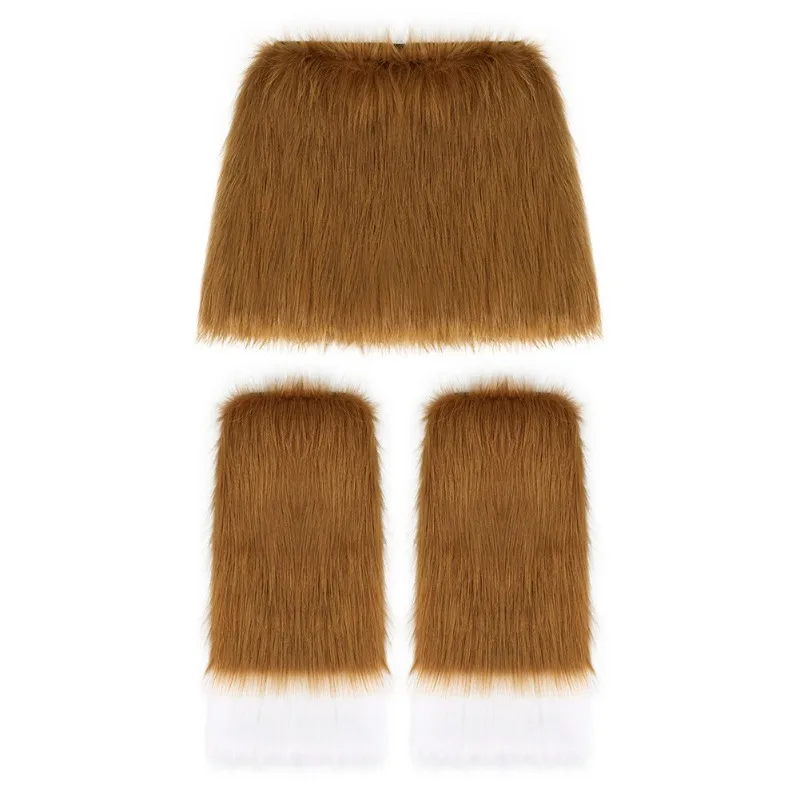 Plush and Cute Cosplay Leg Covers Fashionable and Simple Half Skirts Halloween Party Costumes Props and Accessories