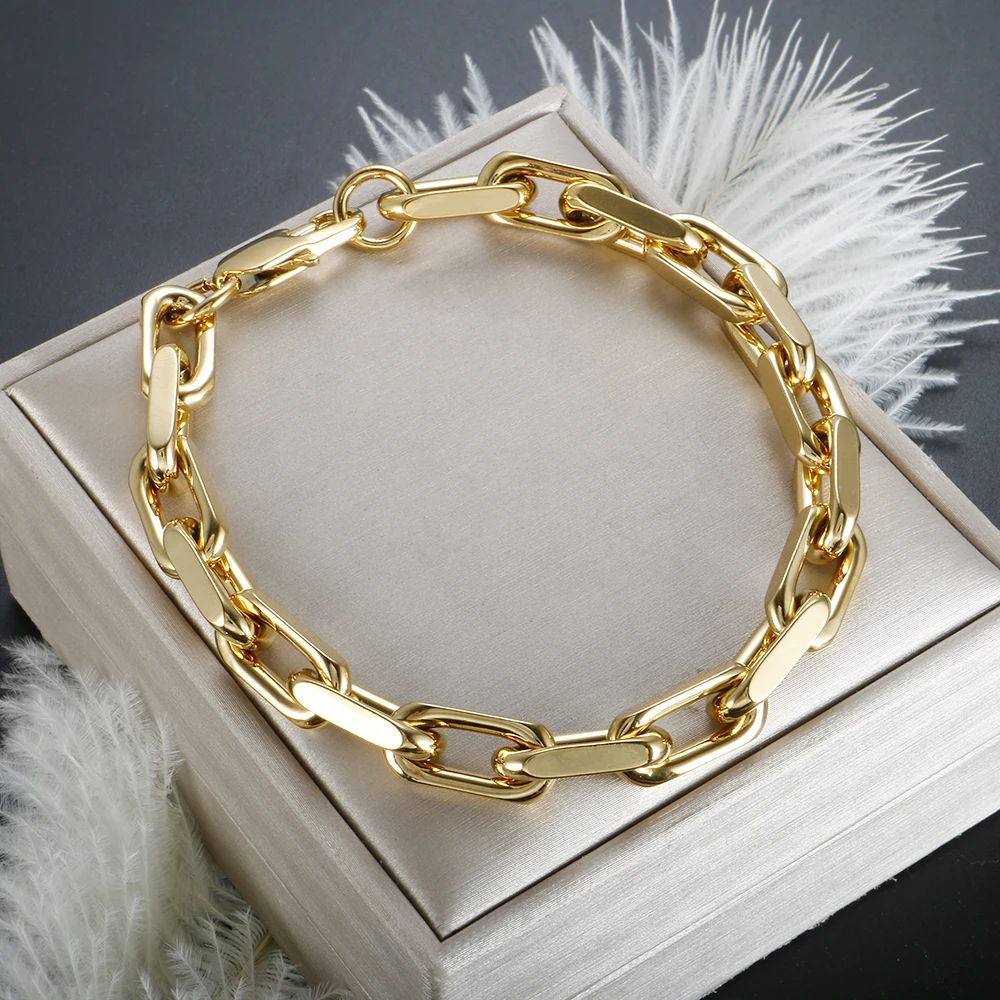 Kubanisches klobiges Armband aus Edelstahl, vergoldet, wasserdicht, hochwertiger klassischer Modeschmuck für Damen und Herren im Großhandel